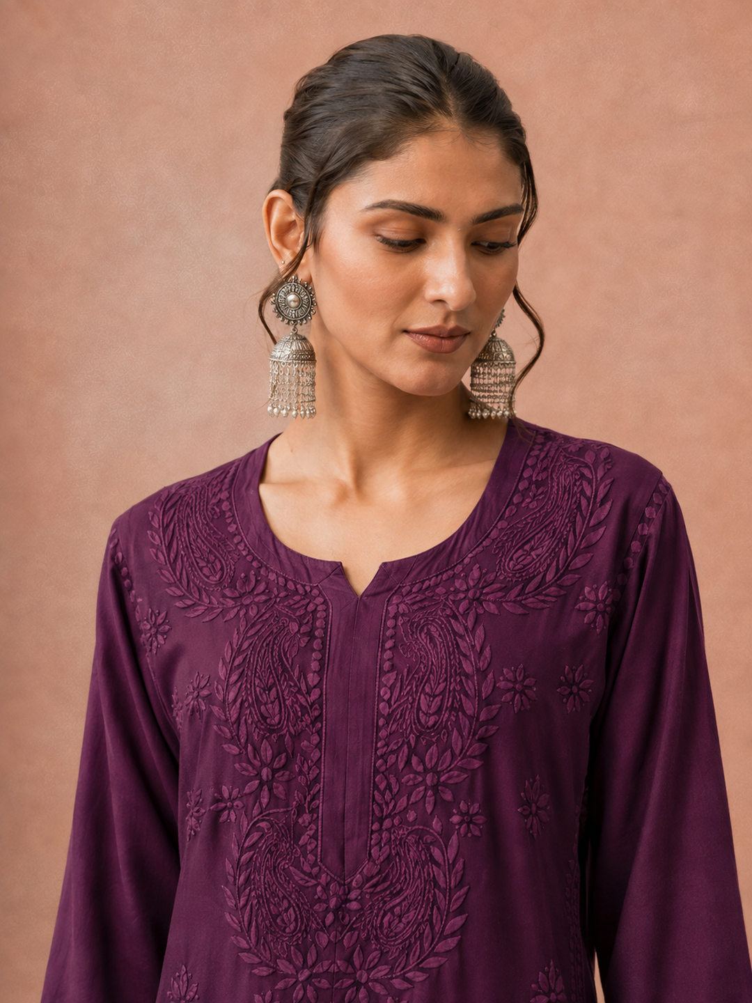 Moksha Rayon Chikankari Straight Kurta