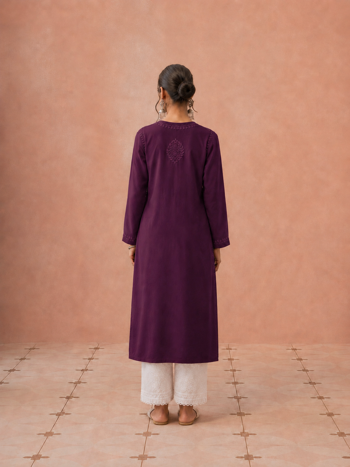 Moksha Rayon Chikankari Straight Kurta
