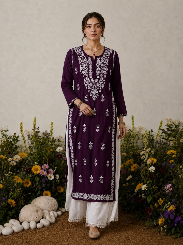 Lisa Chikankari Premium Modal Straight Kurta