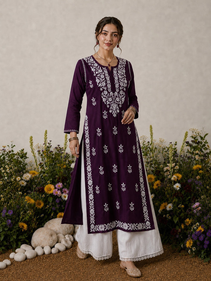 Lisa Chikankari Premium Modal Straight Kurta