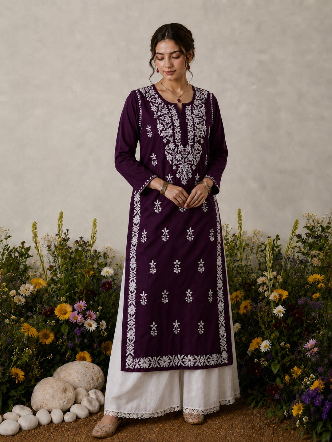 Lisa Chikankari Premium Modal Straight Kurta