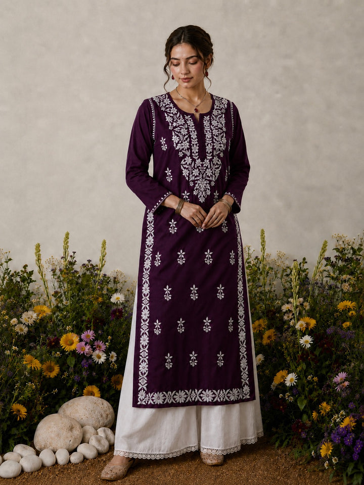 Lisa Chikankari Premium Modal Straight Kurta