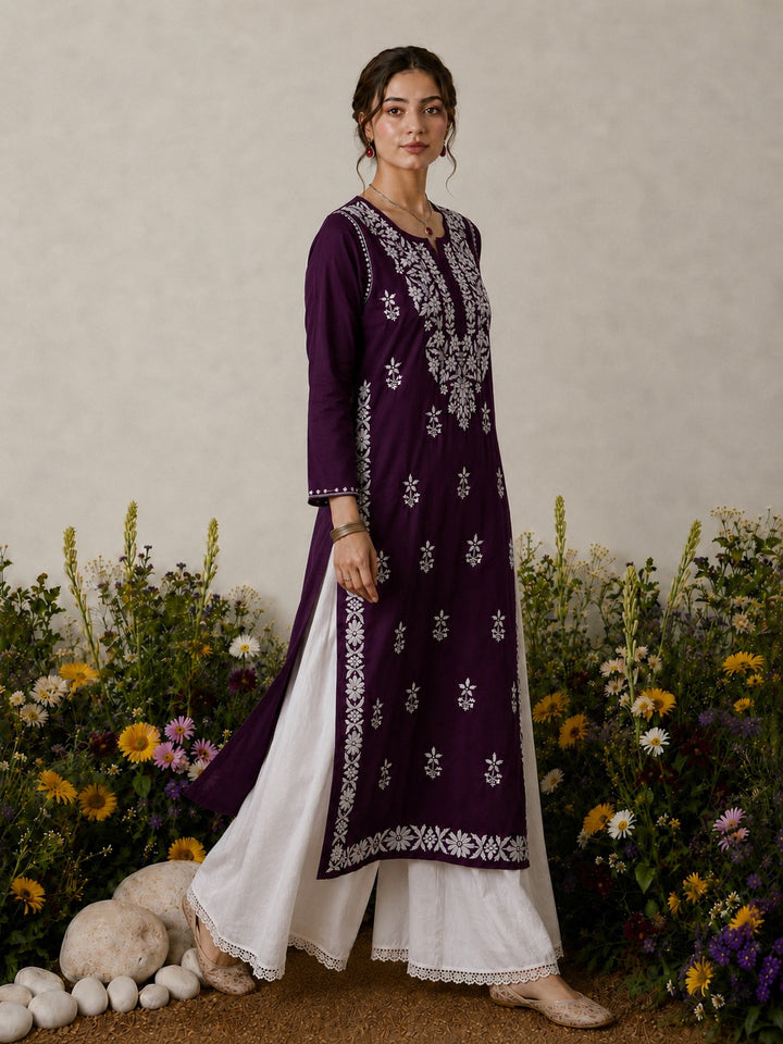 Lisa Chikankari Premium Modal Straight Kurta