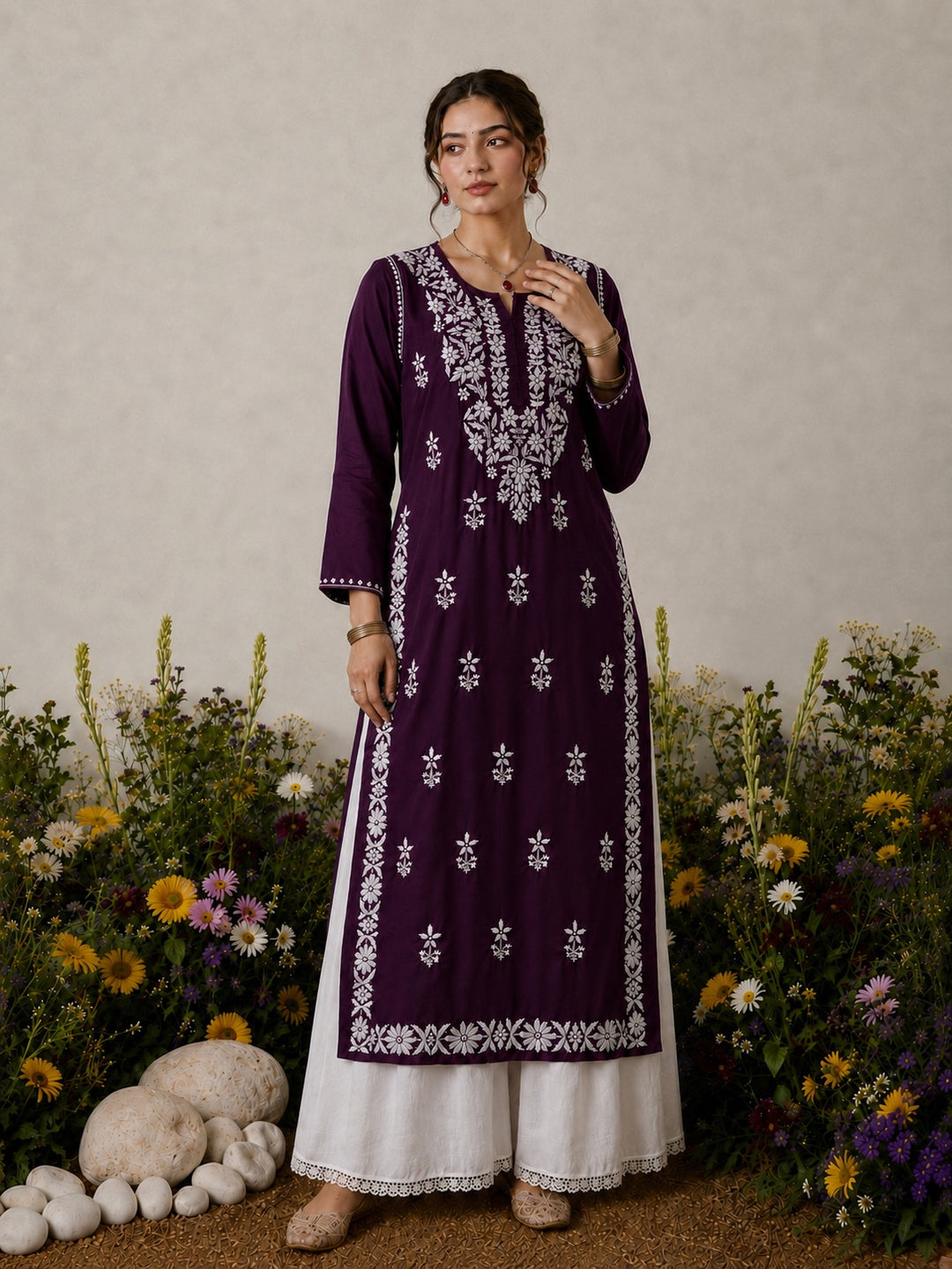 Lisa Chikankari Premium Modal Straight Kurta