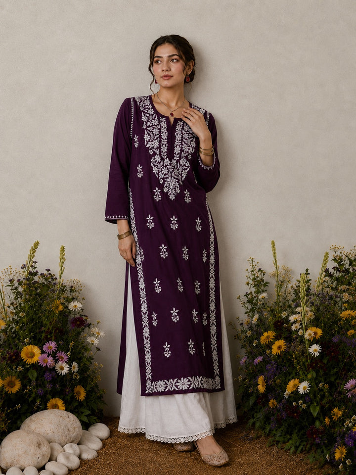 Lisa Chikankari Premium Modal Straight Kurta