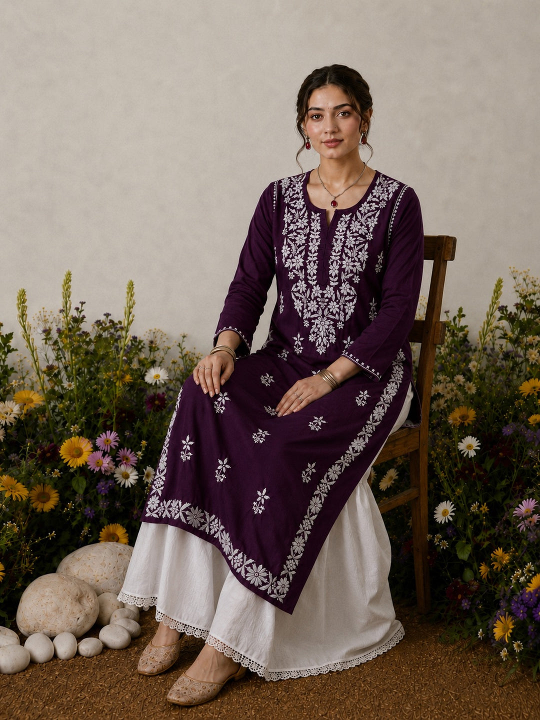 Lisa Chikankari Premium Modal Straight Kurta