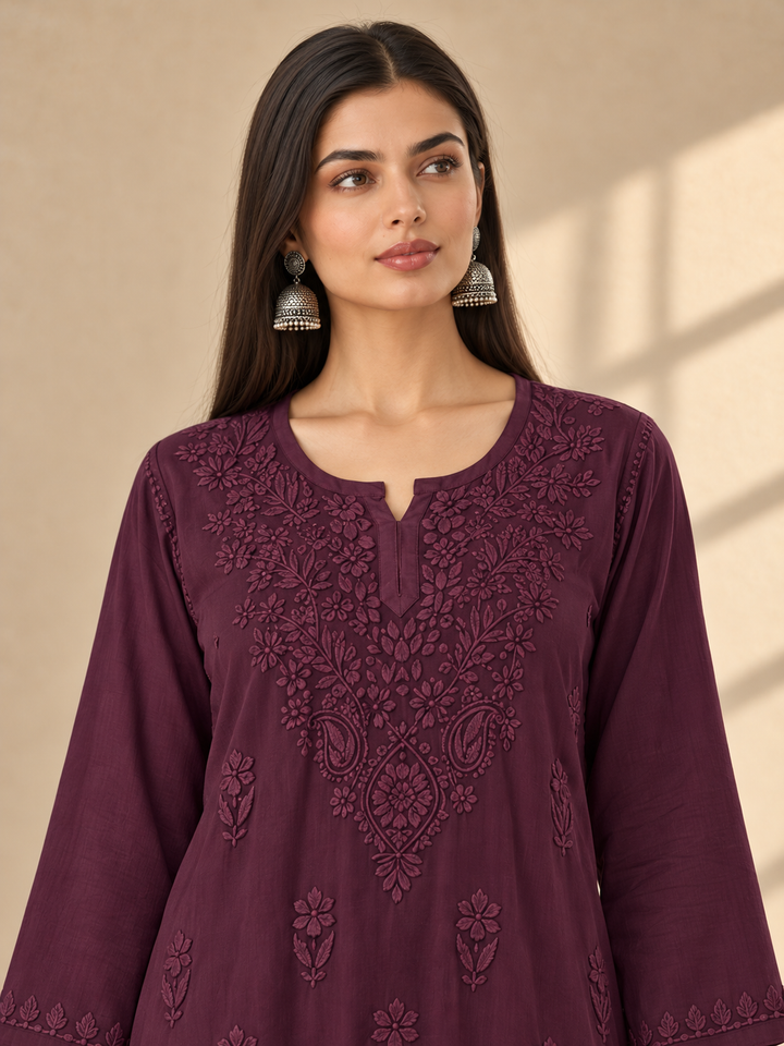 Akira Rayon Short Chikankari Kurti for Women