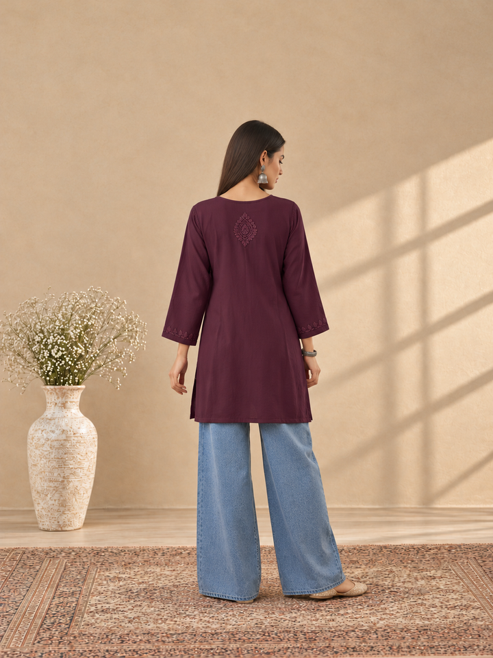 Akira Rayon Short Chikankari Kurti for Women