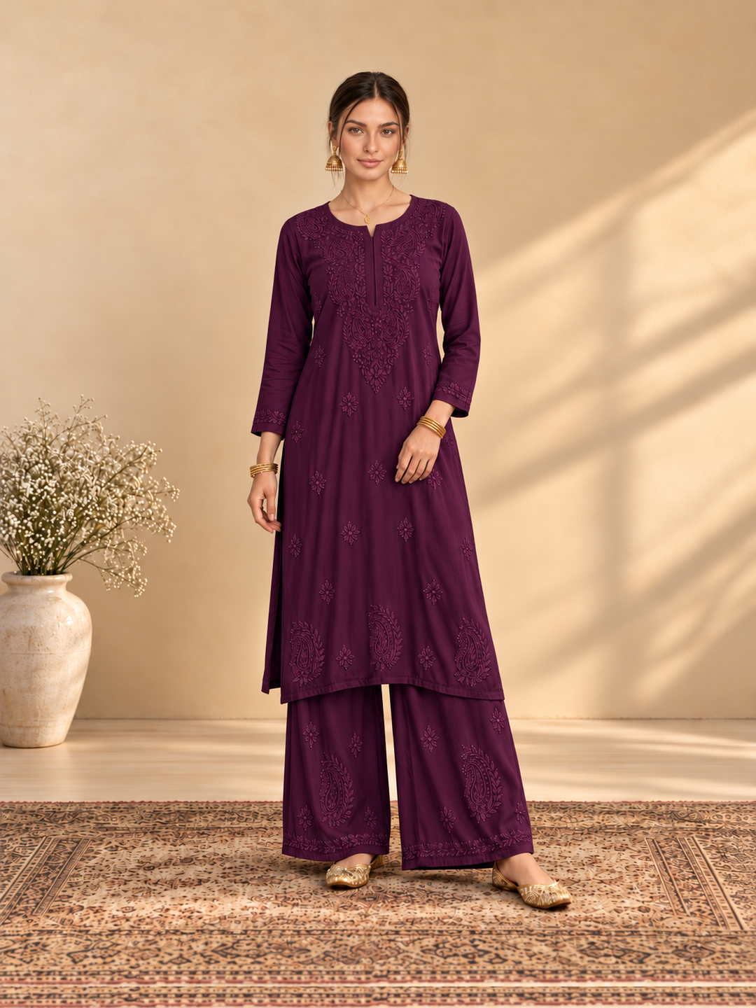 Maryam Chikankari Rayon Co-ord Set