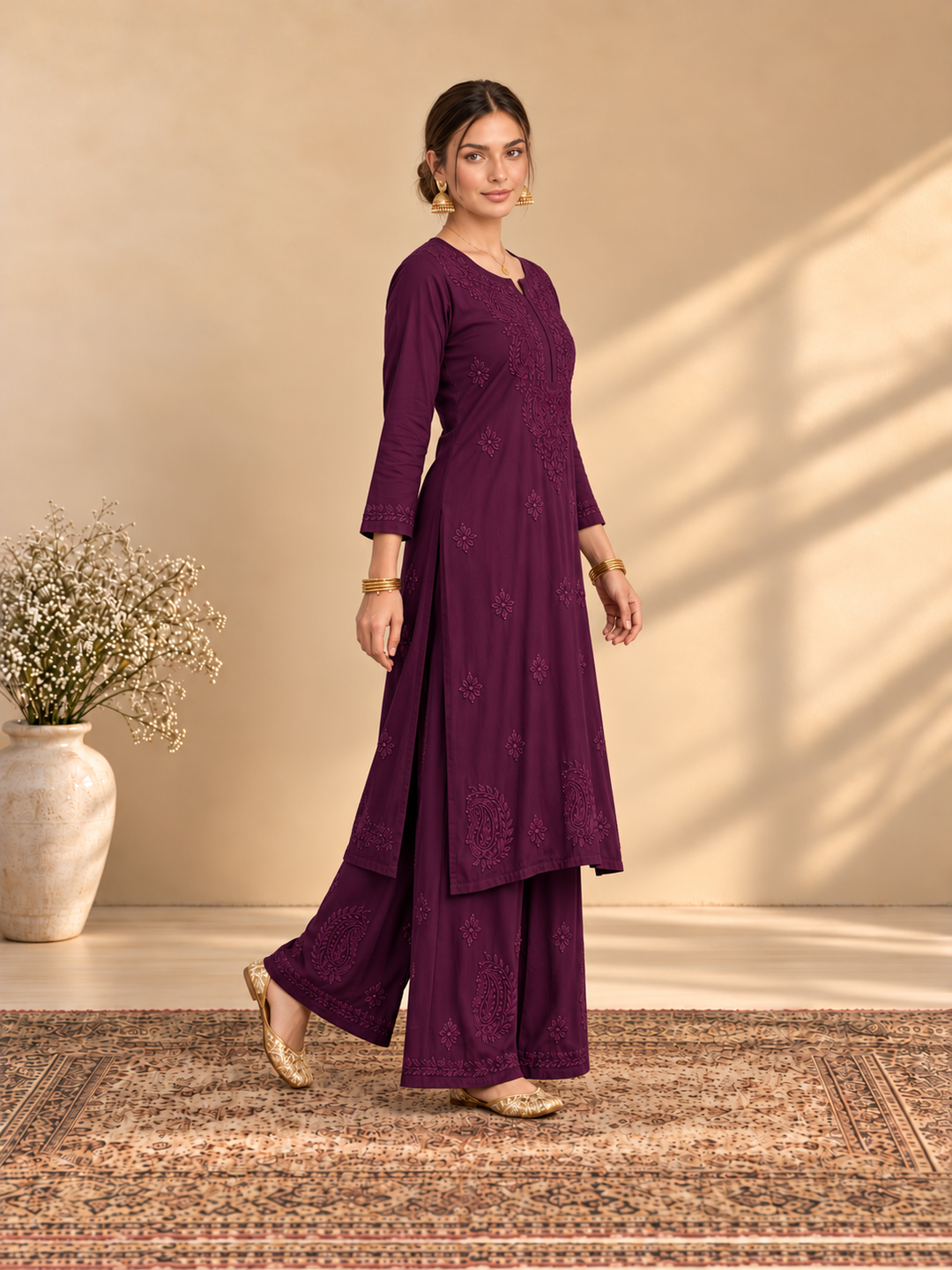 Maryam Chikankari Rayon Co-ord Set