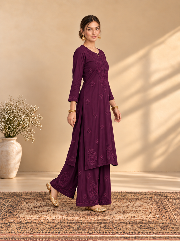 Maryam Chikankari Rayon Co-ord Set