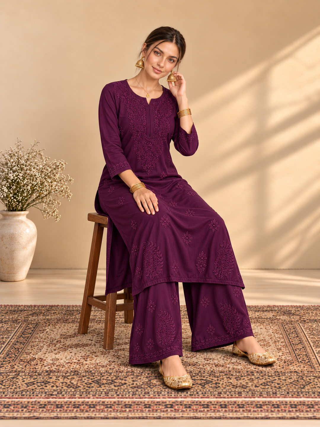 Maryam Chikankari Rayon Co-ord Set
