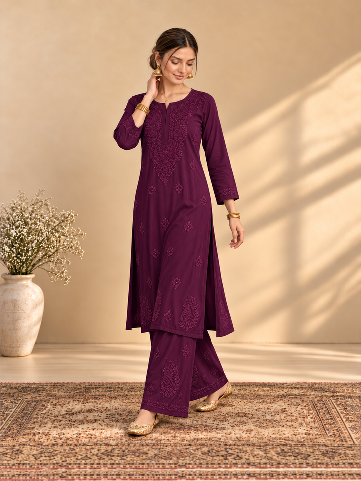 Maryam Chikankari Rayon Co-ord Set