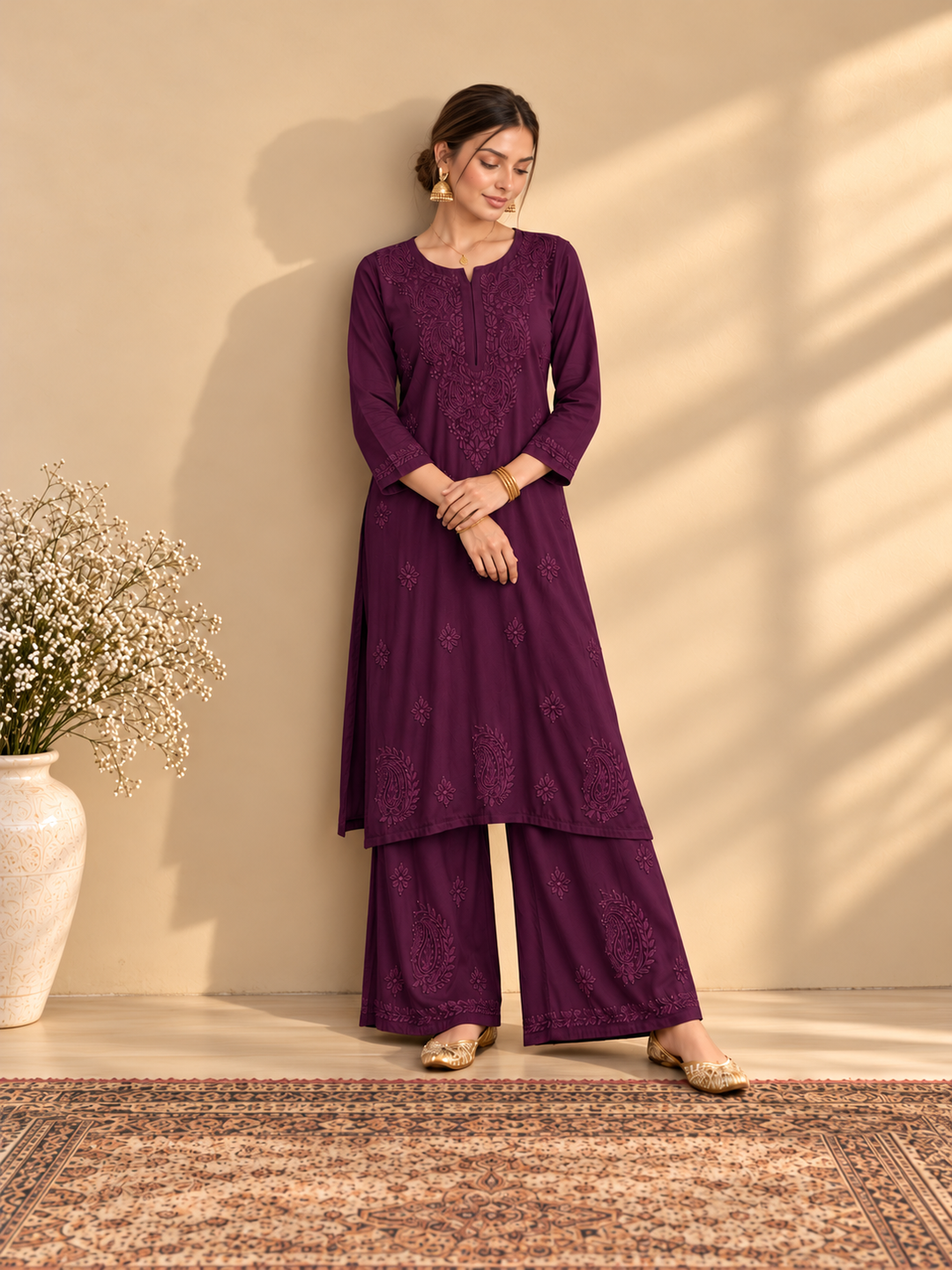 Maryam Chikankari Rayon Co-ord Set