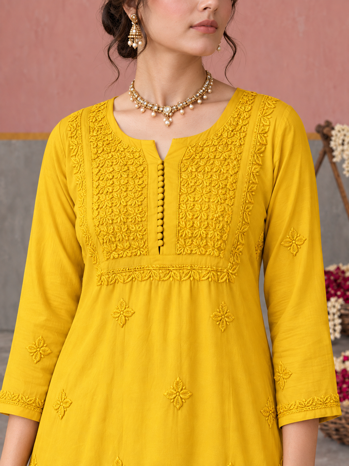Lajja Chikankari Rayon Co-ord Set