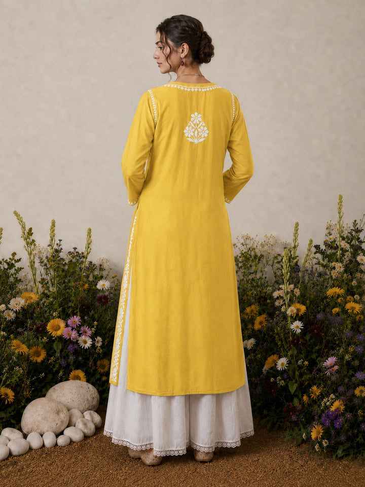 Lisa Chikankari Premium Modal Straight Kurta