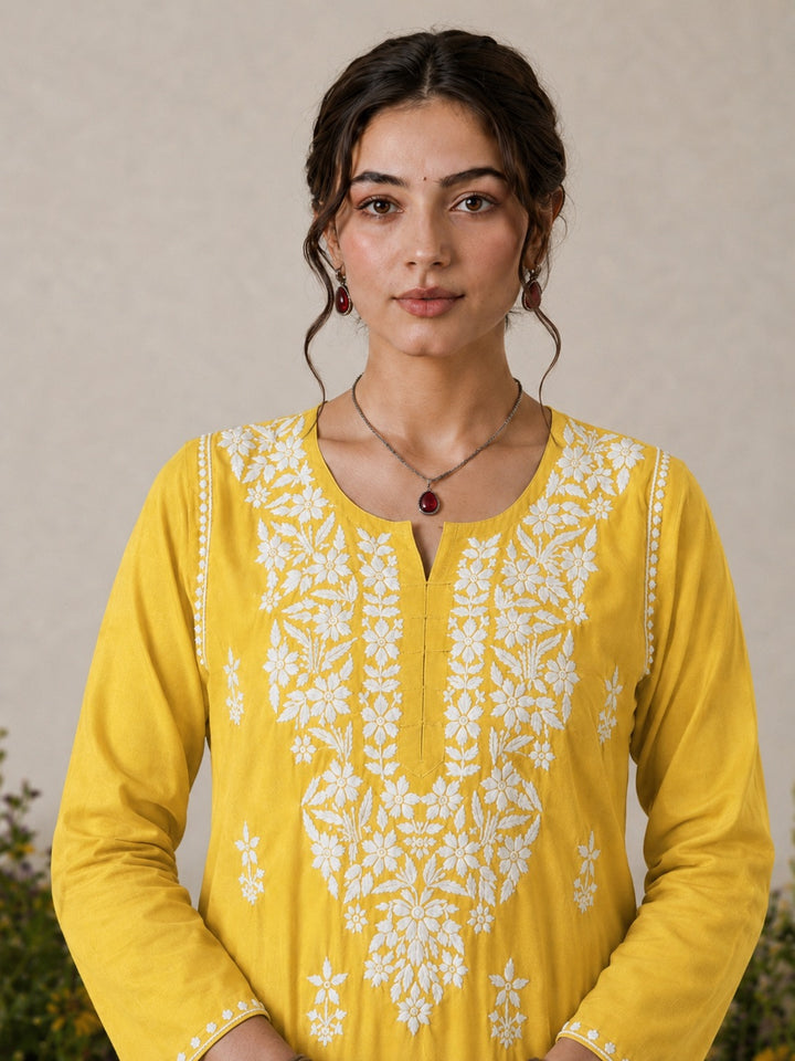 Lisa Chikankari Premium Modal Straight Kurta