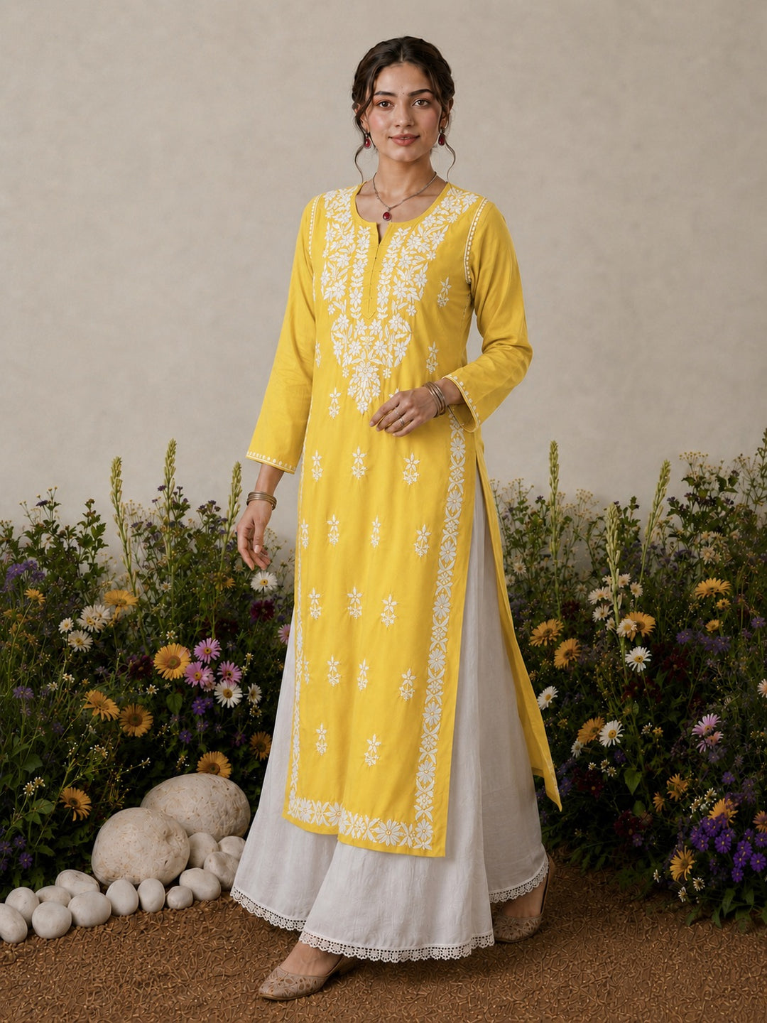 Lisa Chikankari Premium Modal Straight Kurta