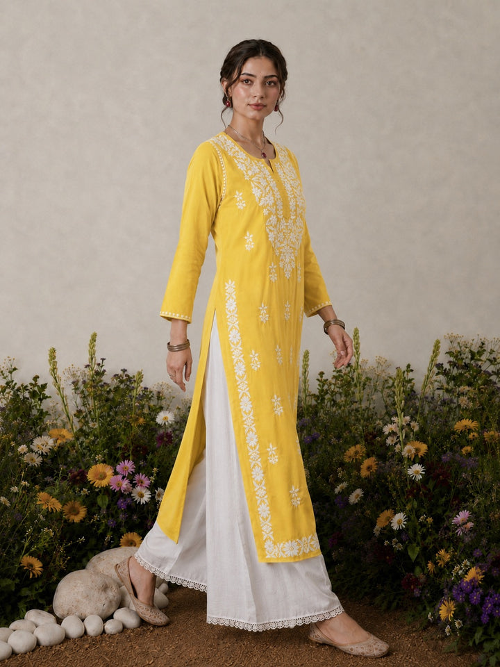 Lisa Chikankari Premium Modal Straight Kurta