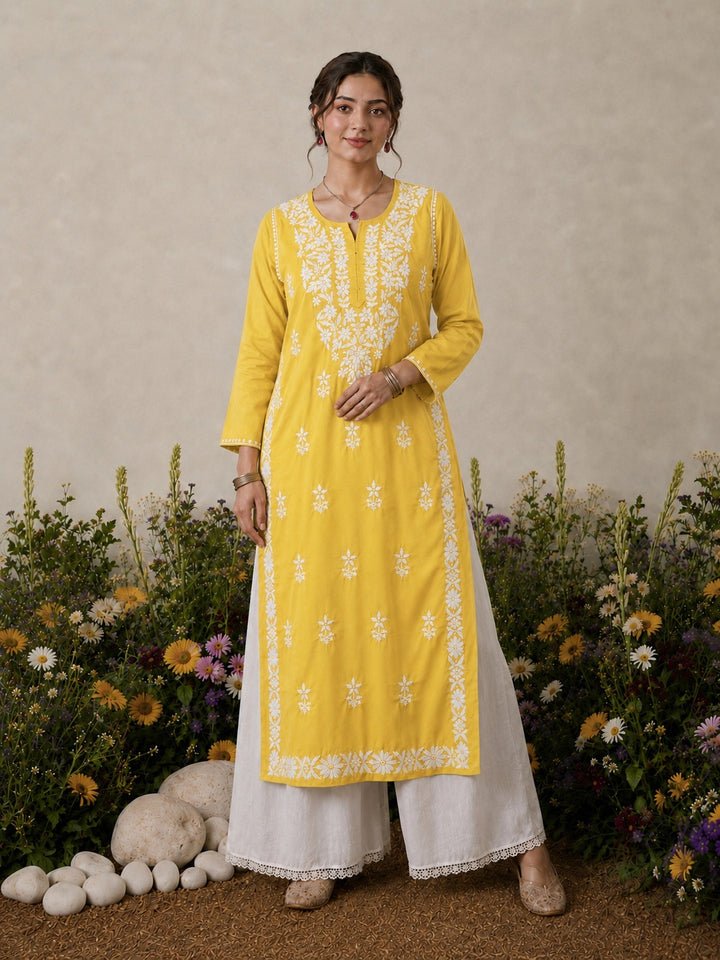 Lisa Chikankari Premium Modal Straight Kurta