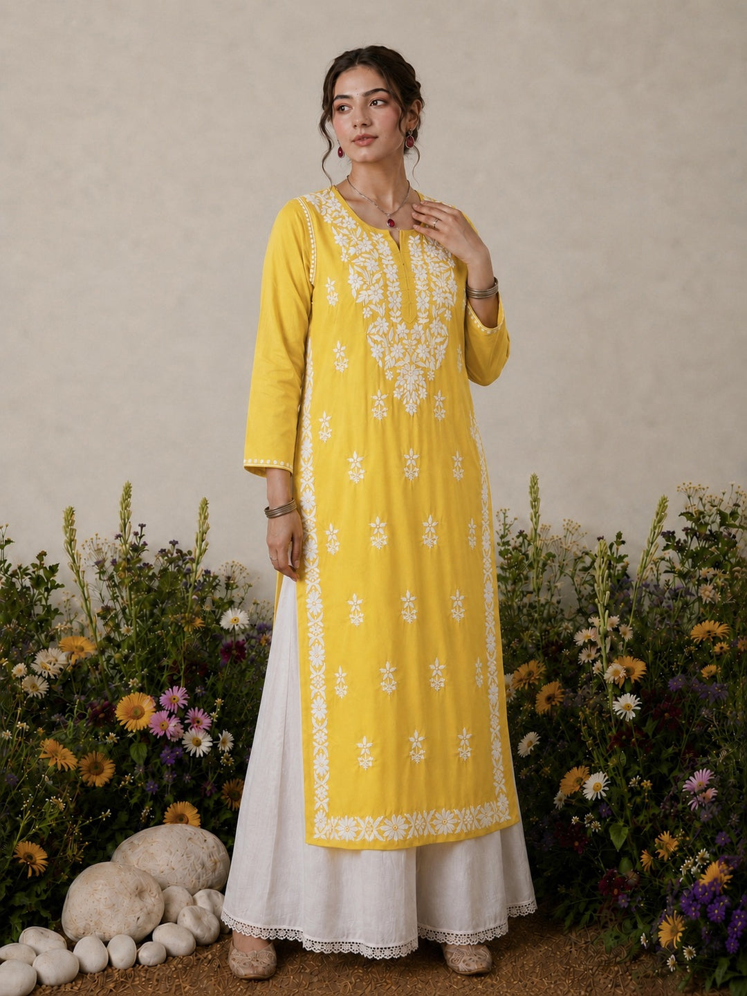 Lisa Chikankari Premium Modal Straight Kurta