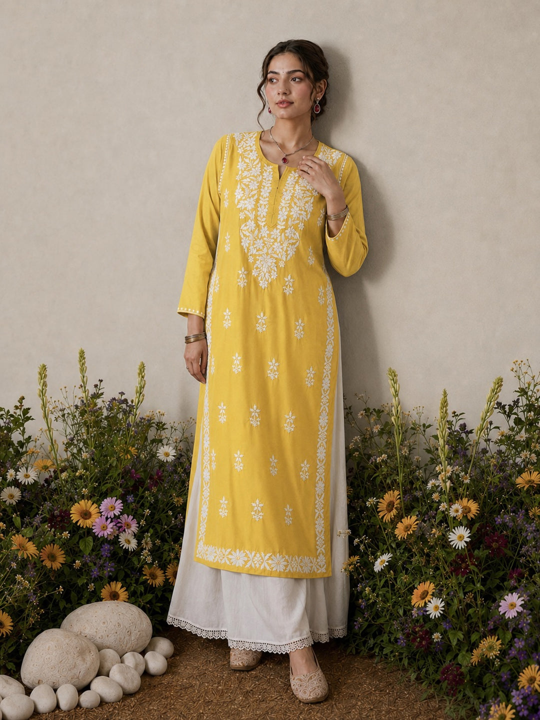 Lisa Chikankari Premium Modal Straight Kurta