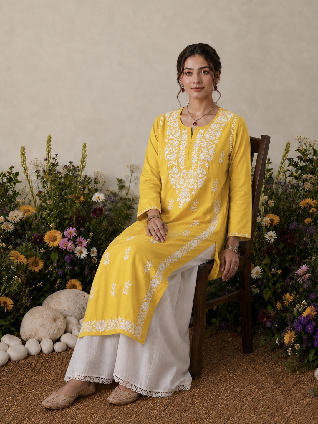 Lisa Chikankari Premium Modal Straight Kurta