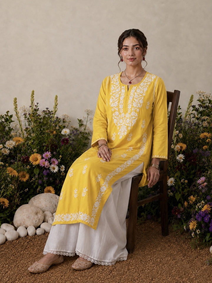 Lisa Chikankari Premium Modal Straight Kurta