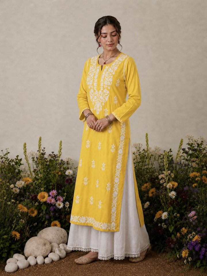 Lisa Chikankari Premium Modal Straight Kurta