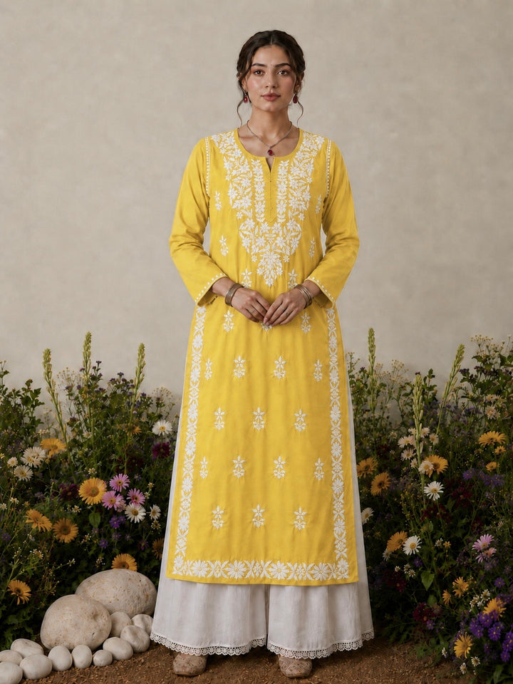 Lisa Chikankari Premium Modal Straight Kurta