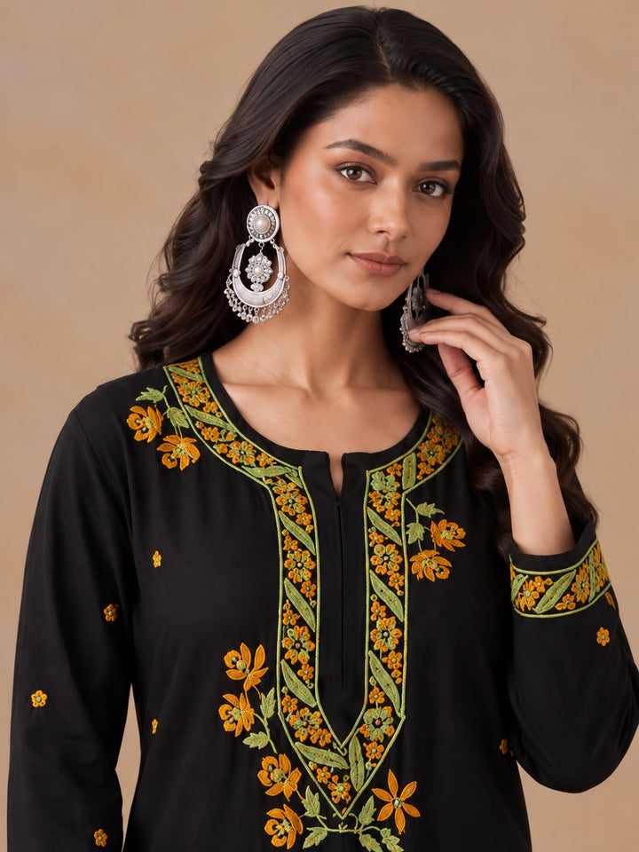 Hina Rayon Chikankari Rose Co-ord Set