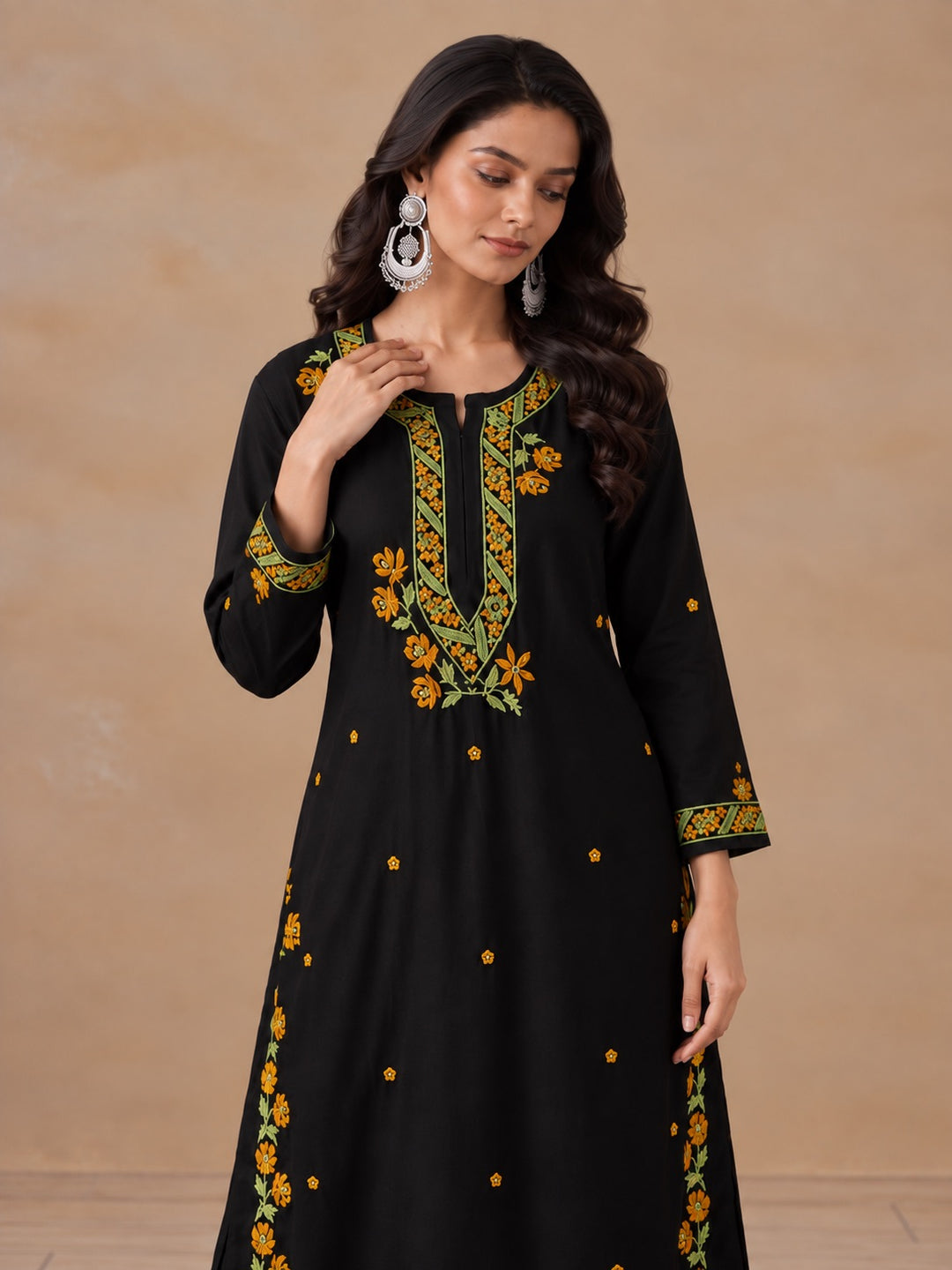 Hina Rayon Chikankari Rose Co-ord Set