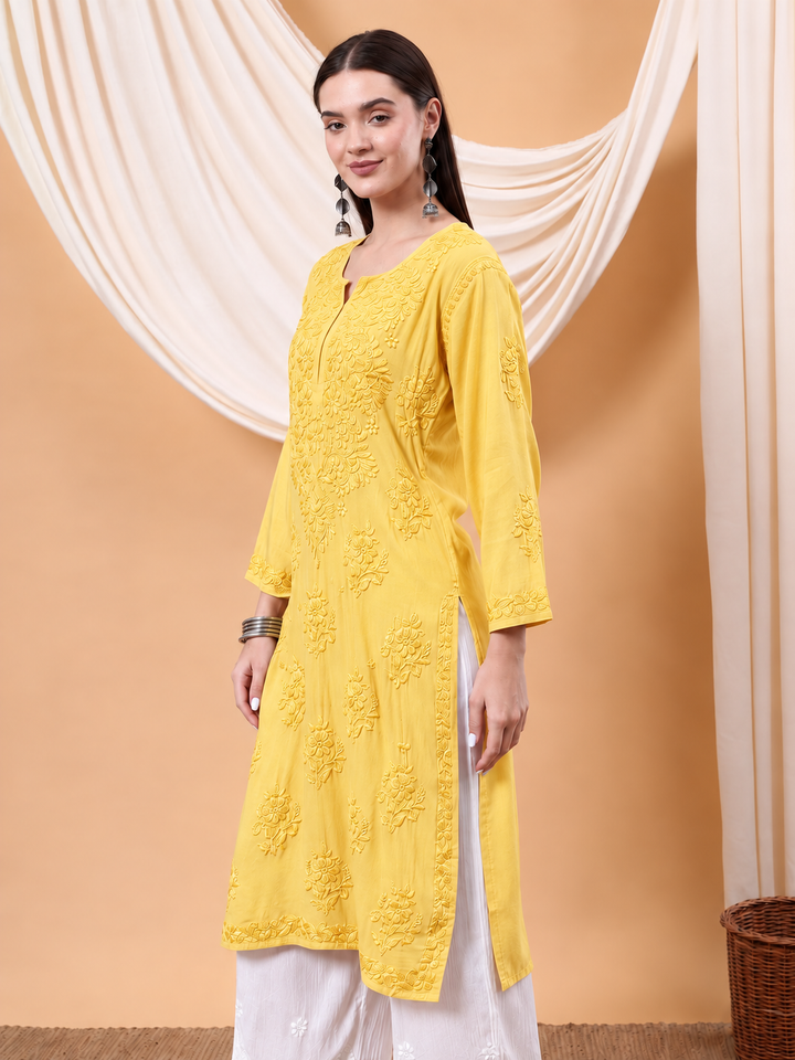 Heer Chikankari Modal Straight Kurta