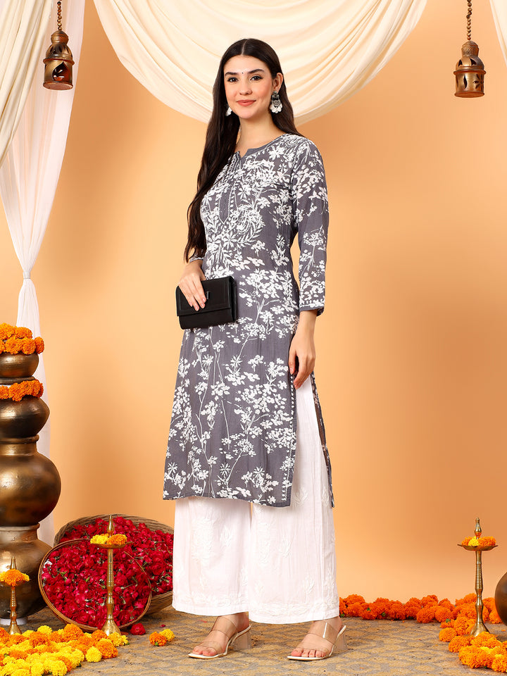 Zainab Chikankari Mulmul Straight Kurta