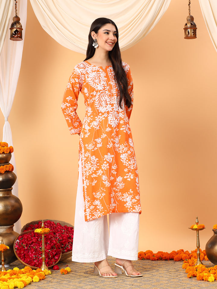 Zainab Chikankari Mulmul Straight Kurta