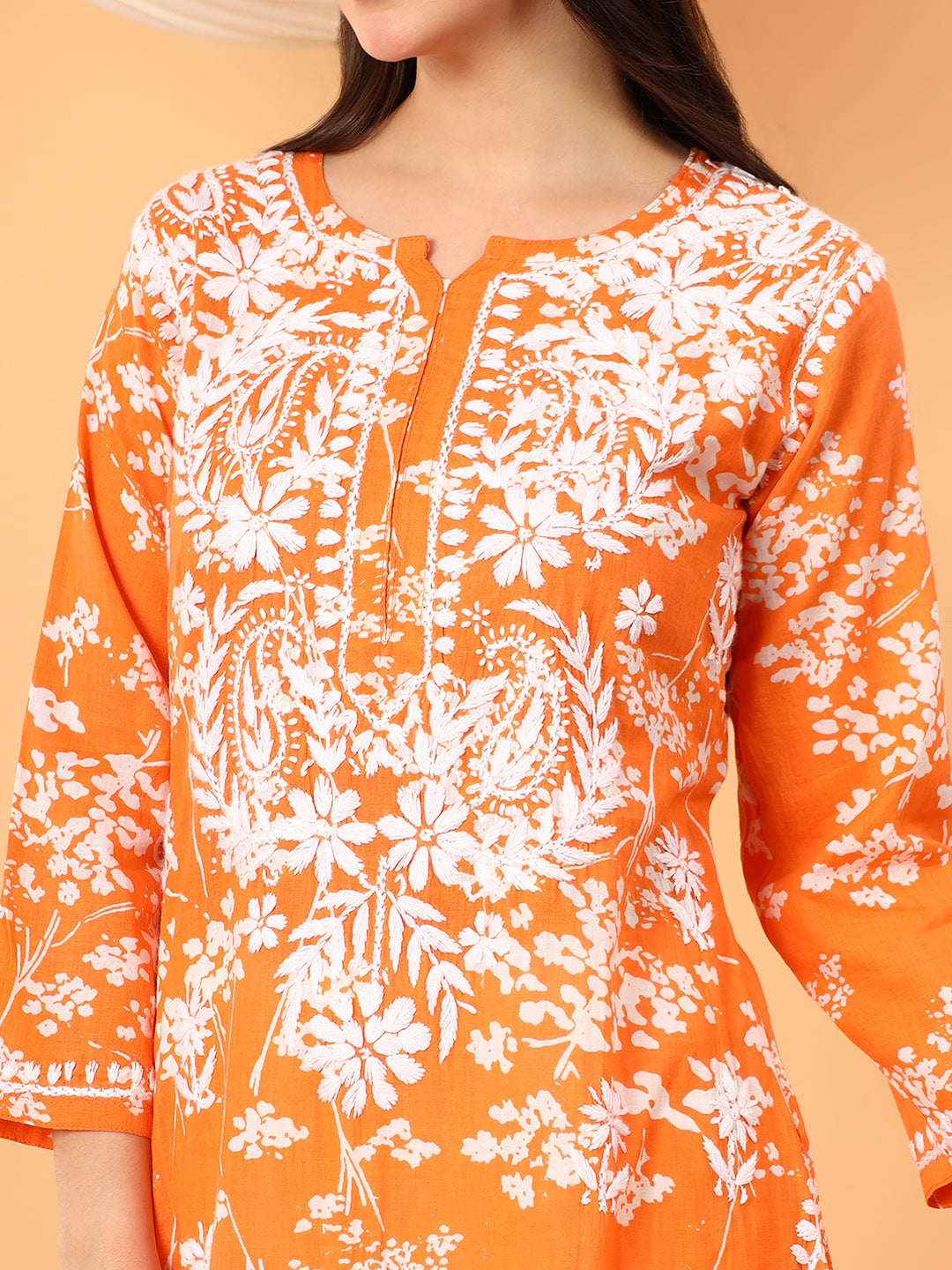 Zainab Chikankari Mulmul Straight Kurta