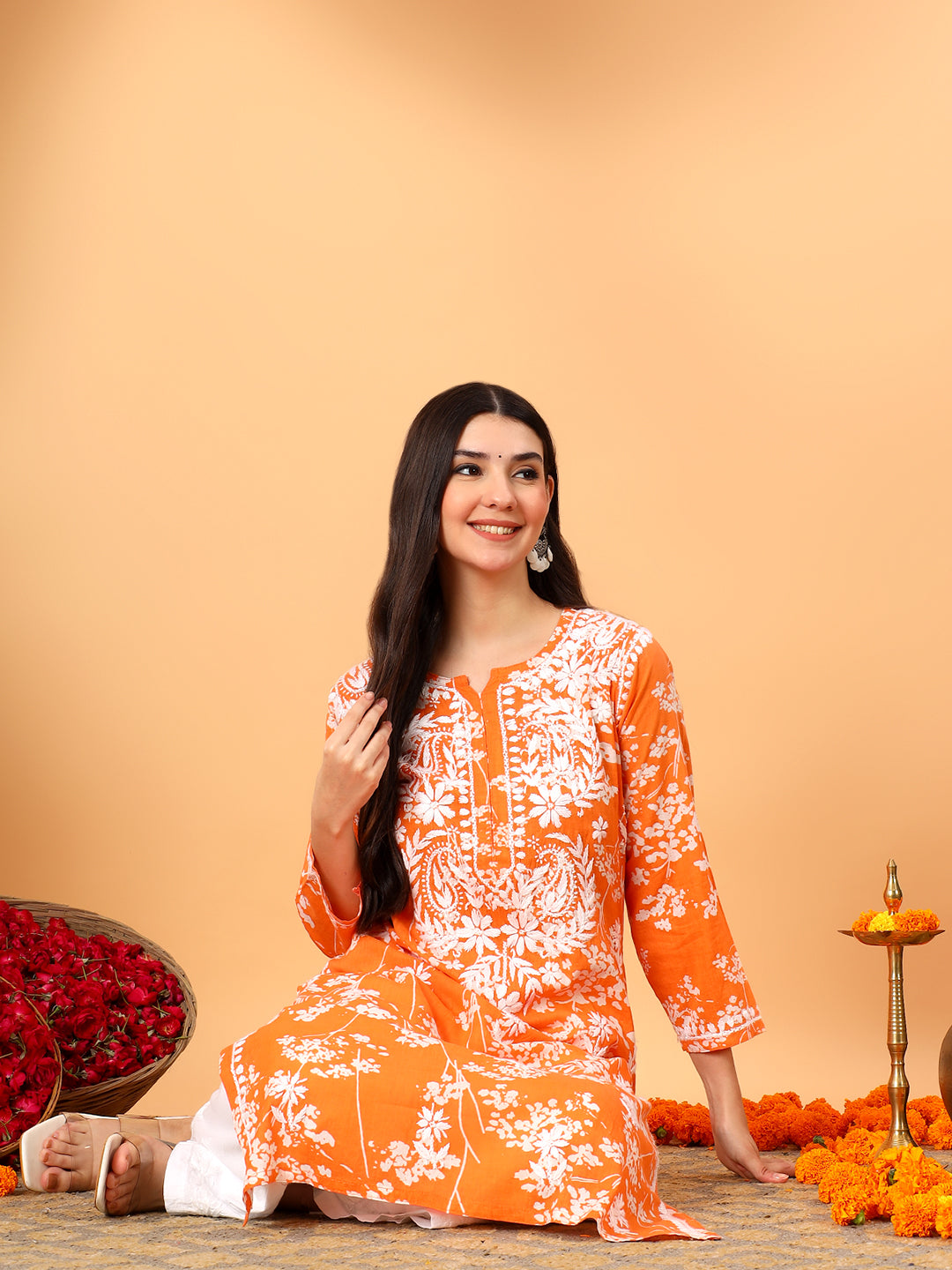 Zainab Chikankari Mulmul Straight Kurta