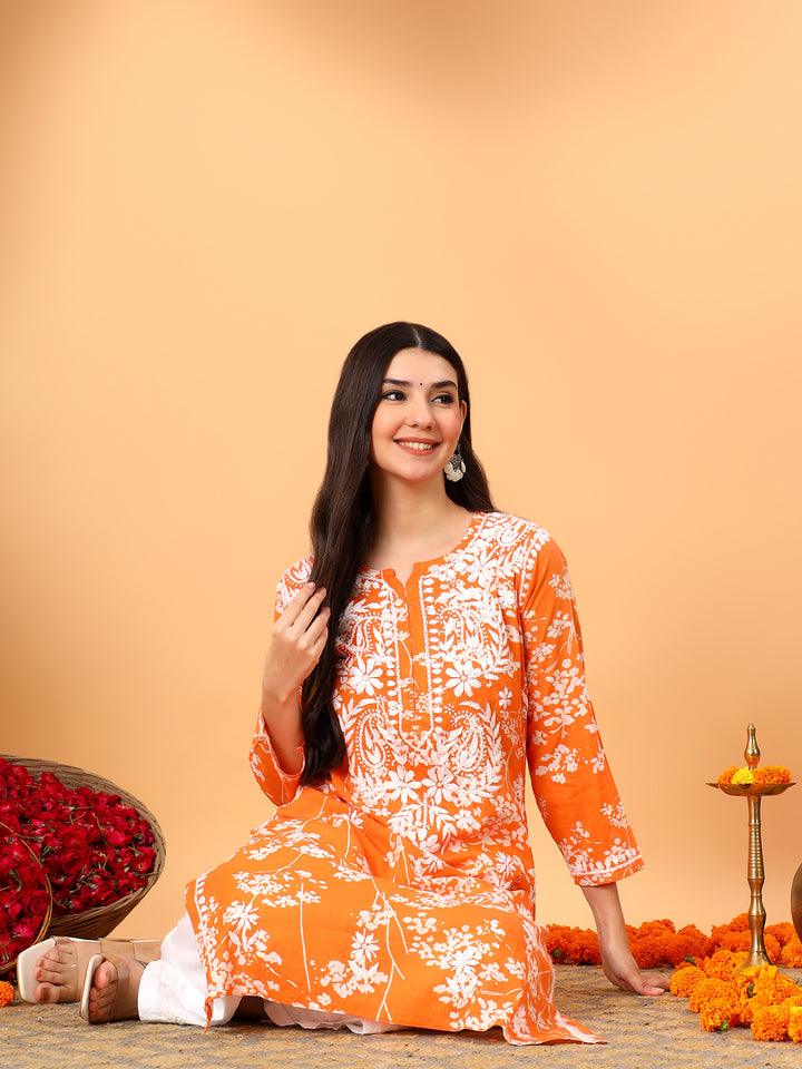 Zainab Chikankari Mulmul Straight Kurta