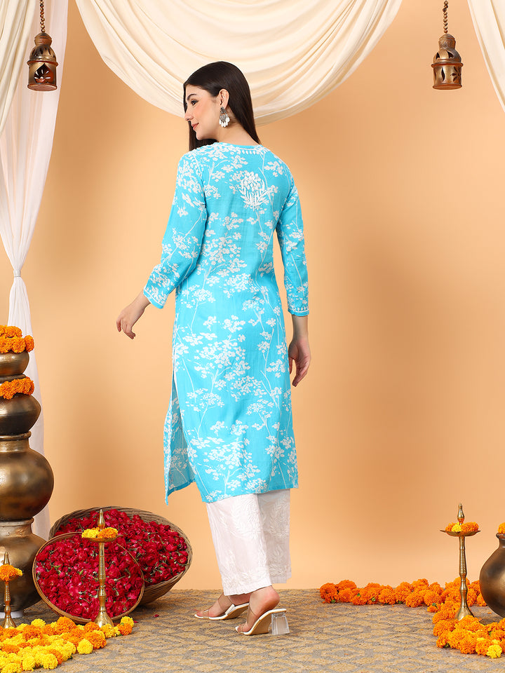 Zainab Chikankari Mulmul Straight Kurta