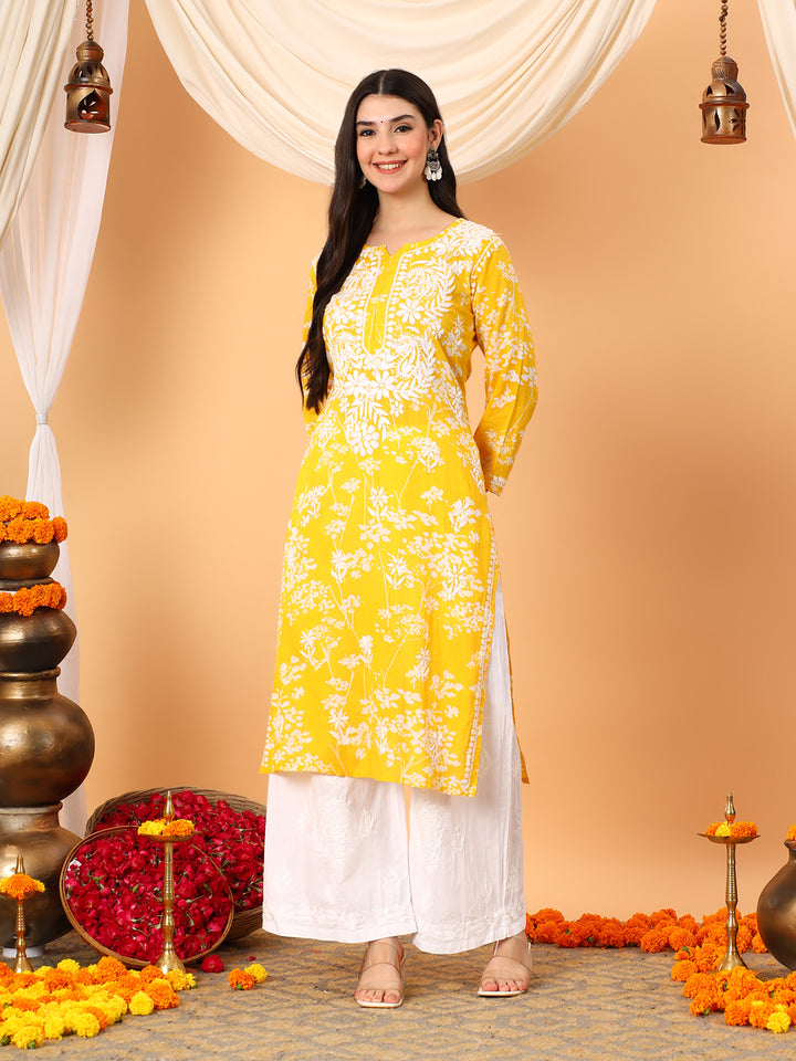 Zainab Chikankari Mulmul Straight Kurta