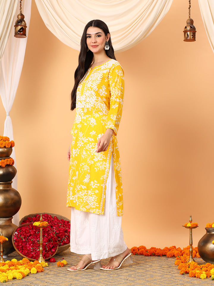 Zainab Chikankari Mulmul Straight Kurta