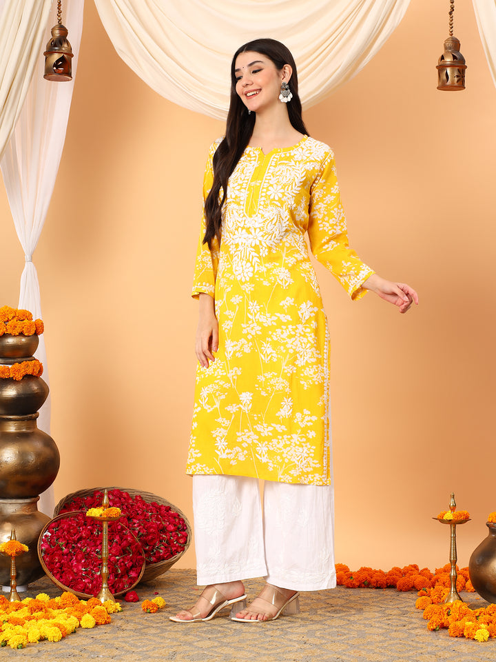 Zainab Chikankari Mulmul Straight Kurta