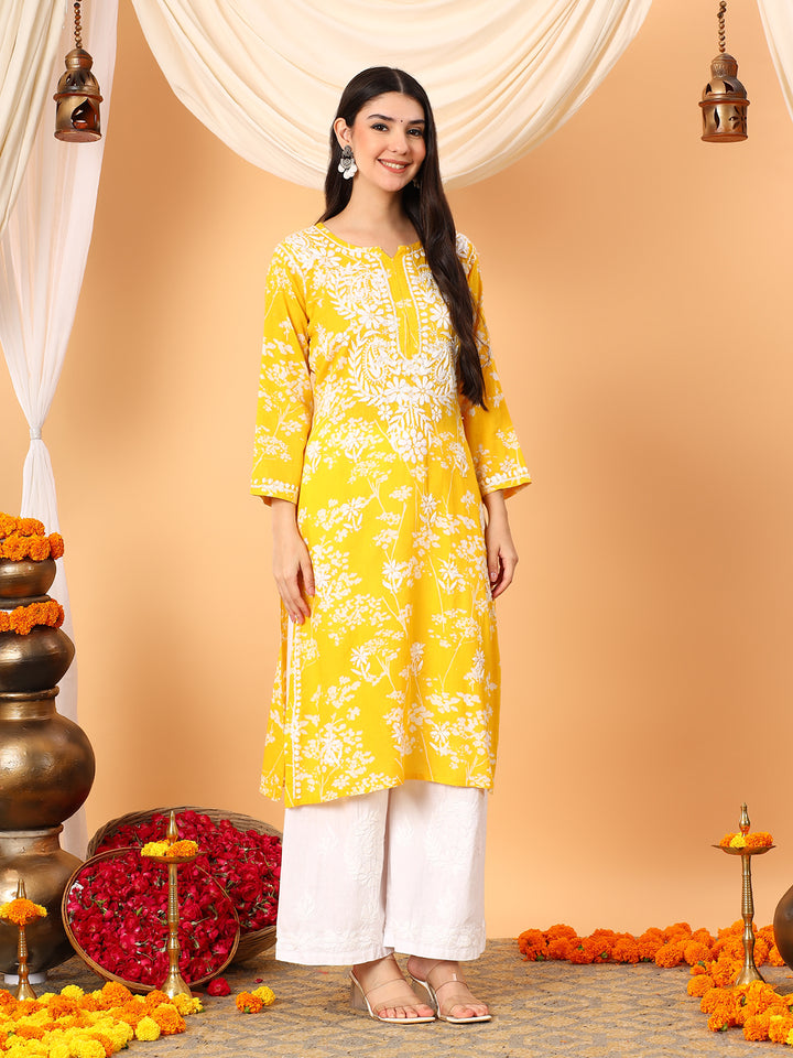Zainab Chikankari Mulmul Straight Kurta