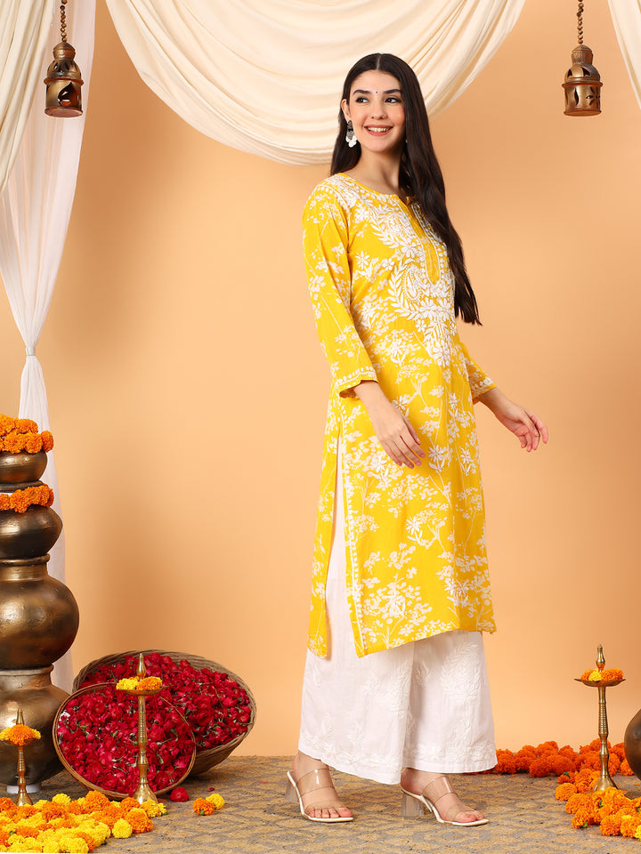 Zainab Chikankari Mulmul Straight Kurta