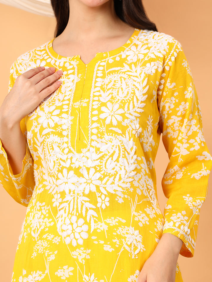 Zainab Chikankari Mulmul Straight Kurta