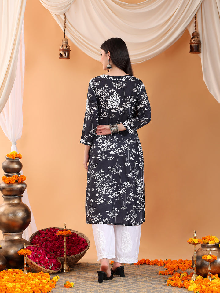 Zainab Chikankari Mulmul Straight Kurta