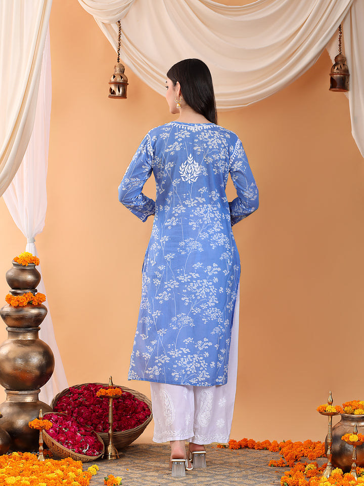 Zainab Chikankari Mulmul Straight Kurta
