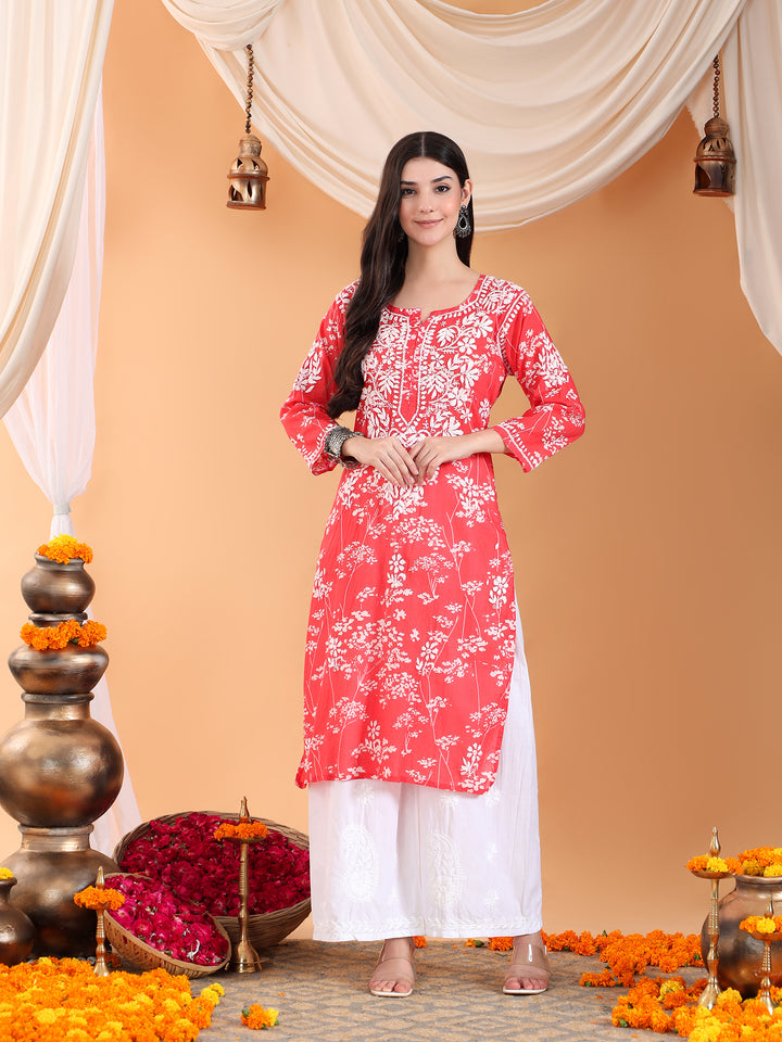 Zainab Chikankari Mulmul Straight Kurta