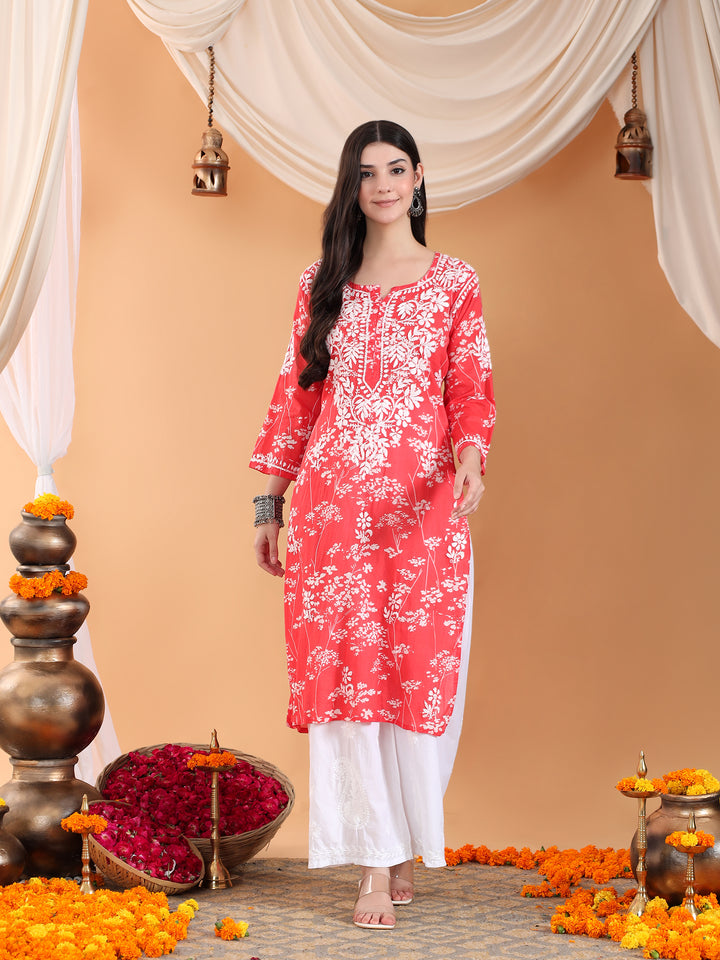 Zainab Chikankari Mulmul Straight Kurta