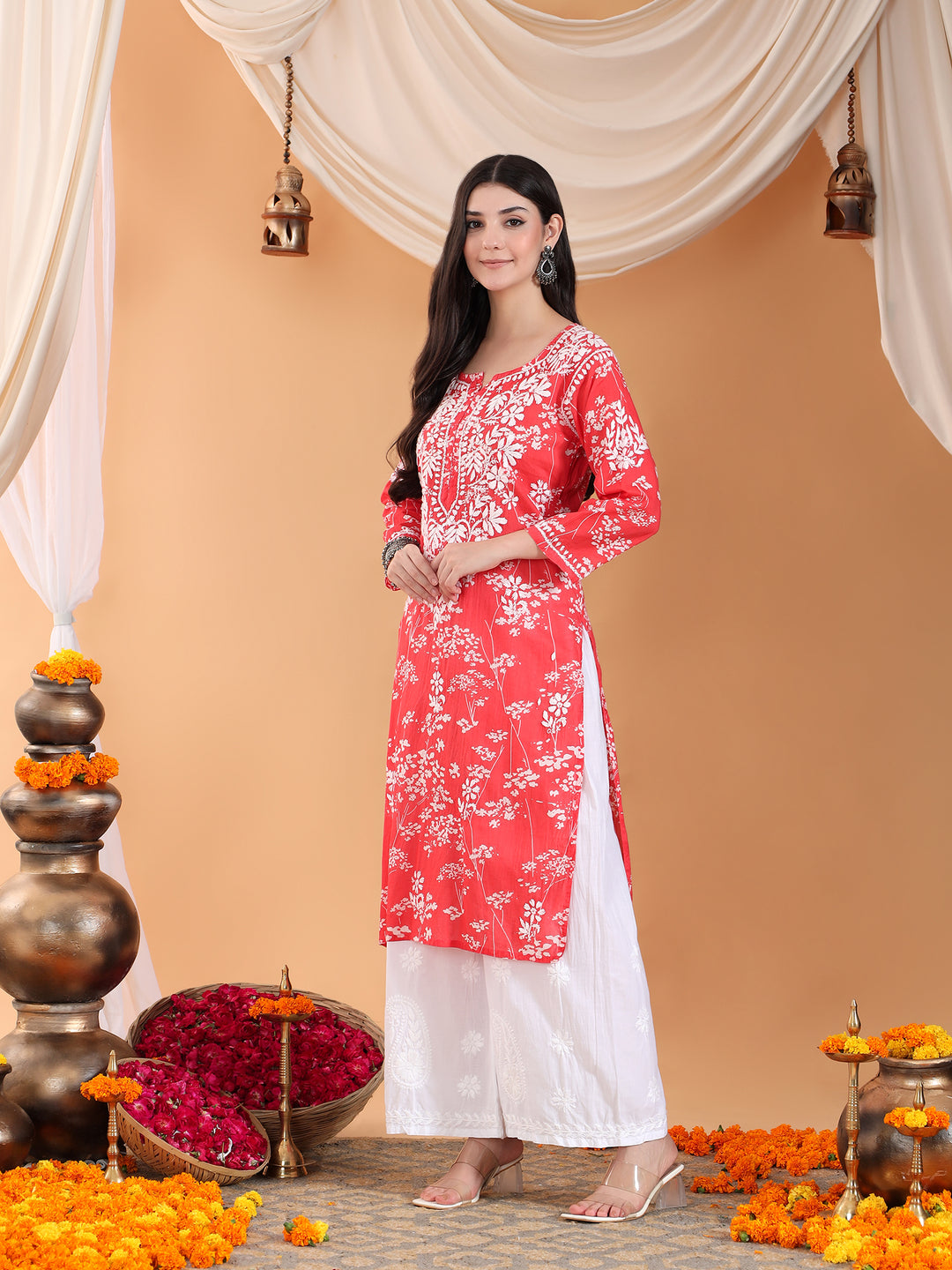 Zainab Chikankari Mulmul Straight Kurta